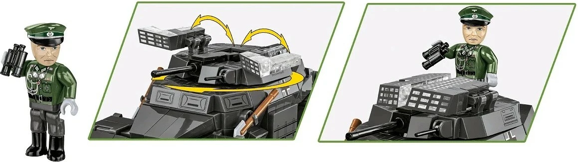 Set blloqesh Cobi Klocki Sd.Kfz. 222, 502 pjesë, me figurë, gri