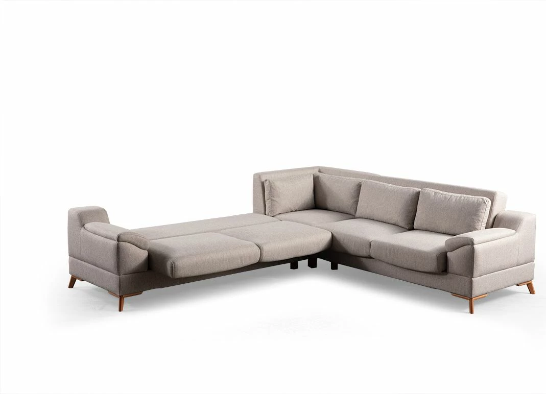 Kënd-sofë krevati Atelier del Sofa, kënd Aqua (L3 + C + 2R), bezhë