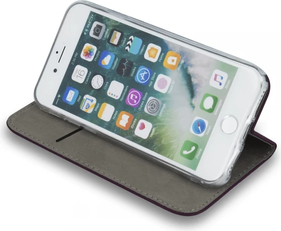 Mbështjellës flip HAVANA Premium 17947 për iPhone 15 Plus, PU lëkurë, me magnet, xhep për kartë, me stendë, e kuqe burgundy