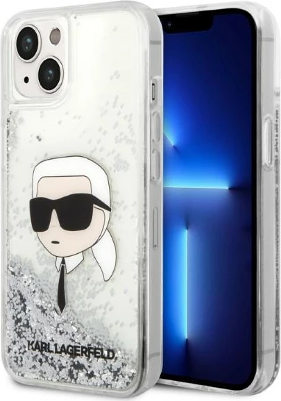 Mbështjellës Karl Lagerfeld KLHCP14MLNKHCH për iPhone 14 Plus 6.7", Glitter, Argjendtë