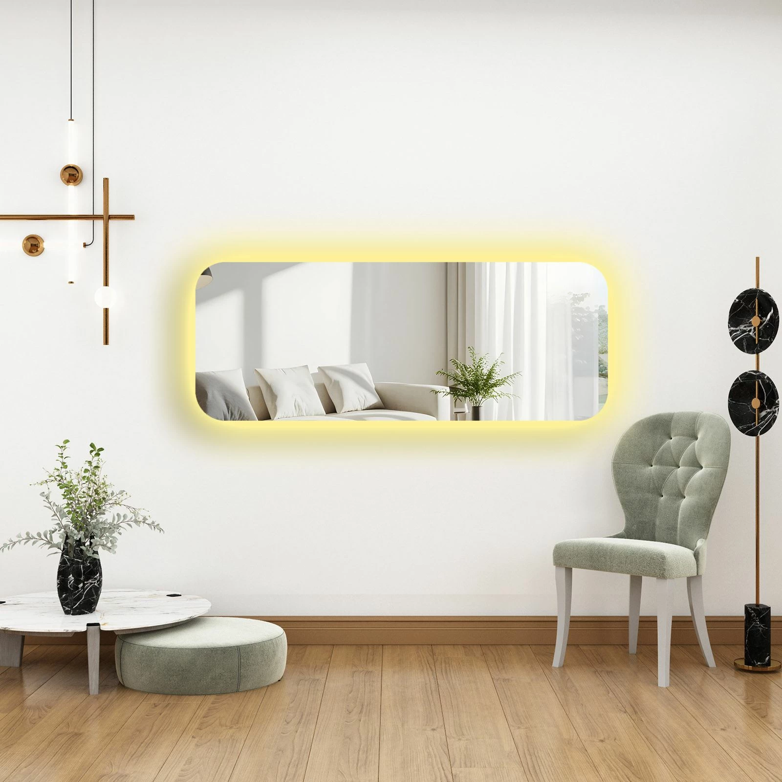 Pasqyrë me ndriçim LED, Skye Decor, 52x135cm, 52135Ledayna-003