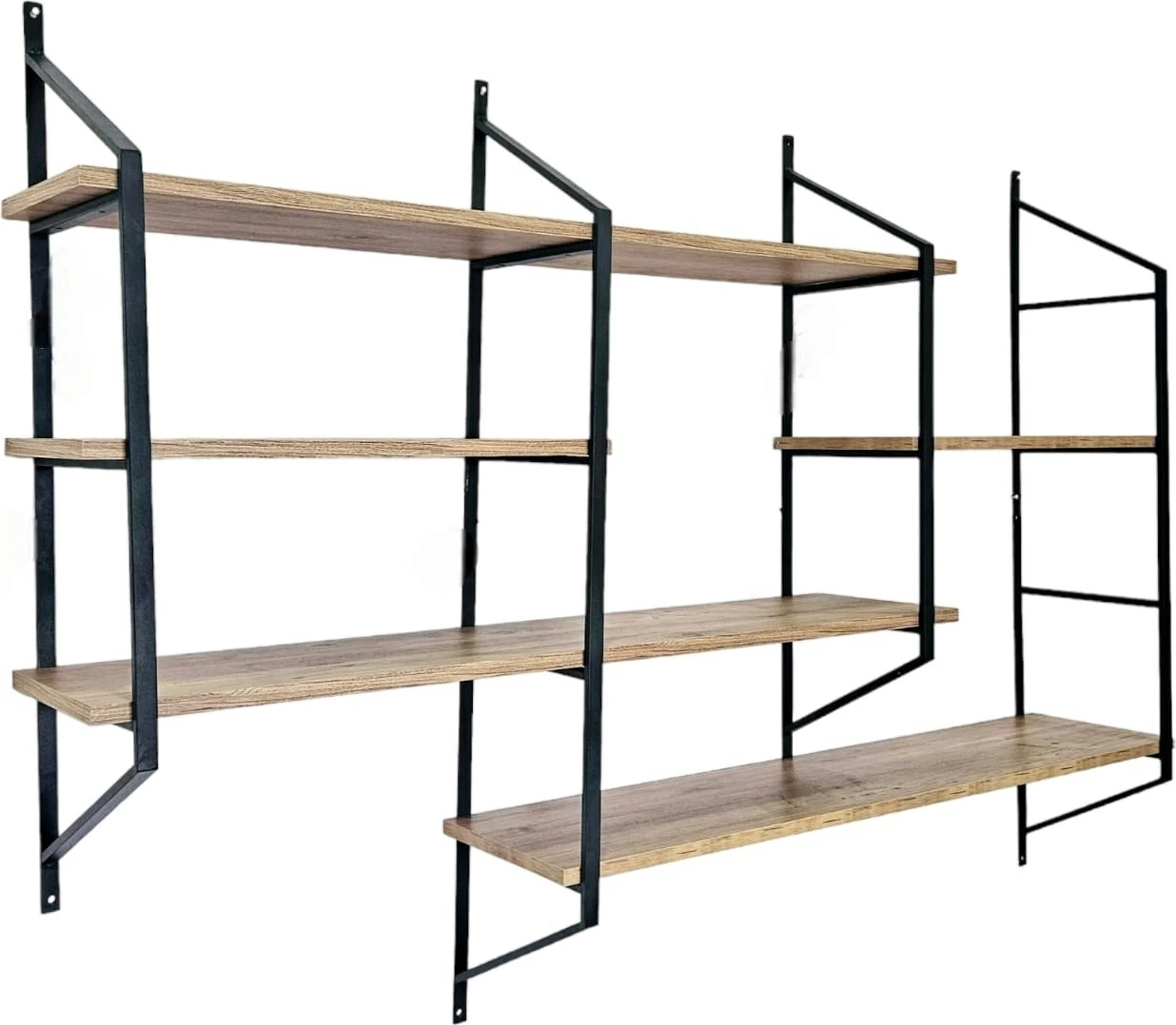 Raft muri Skye Decor, ngjyrë e zezë dhe pishë Atlantike, Raffy7