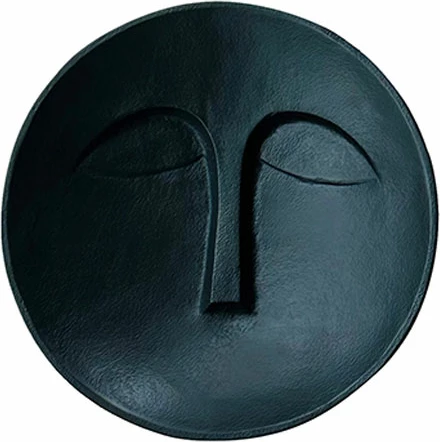 Dekor muri fytyrë, alumini, ngjyrë e zezë, 30x30x6 cm