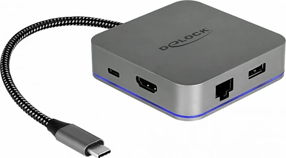 Docking station DeLOCK 87742 USB-C, 3x USB-A, HDMI, RJ-45, USB PD 87W, e hirtë