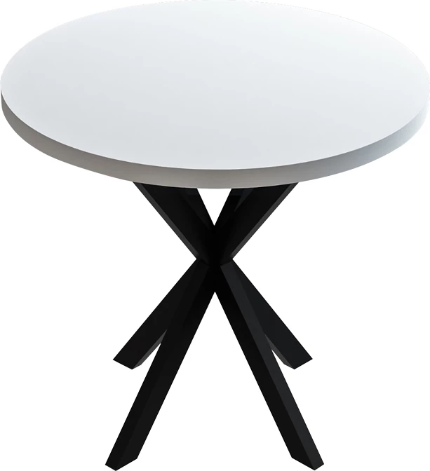 Tavolinë Kalipso melamine, ngjyrë bardhë e zezë, D70x75cm