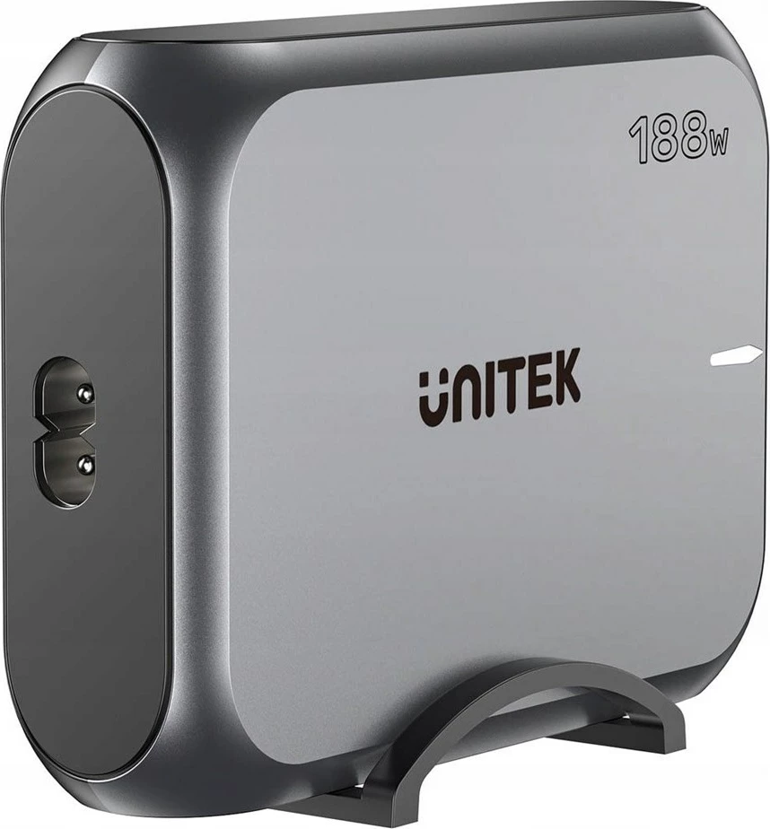 Karikues rrjeti GaN UNITEK P1234AGY01-EU, 188W, 3x USB-C, 2x USB-A, Gri