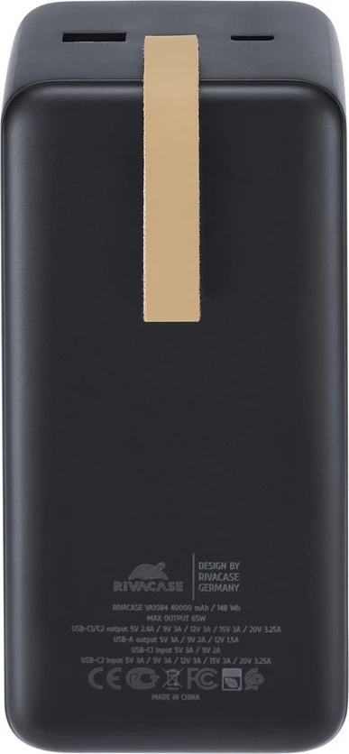 Powerbank RIVACASE VA1084 Turbo QC/3.0 PD 40000mAh 65W, i zi