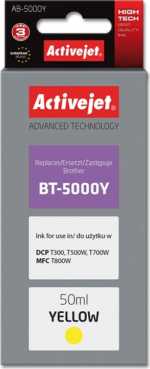 Ngjyrë zëvendësuese Activejet AB-5000Y për printer Brother, 50ml, e verdhë