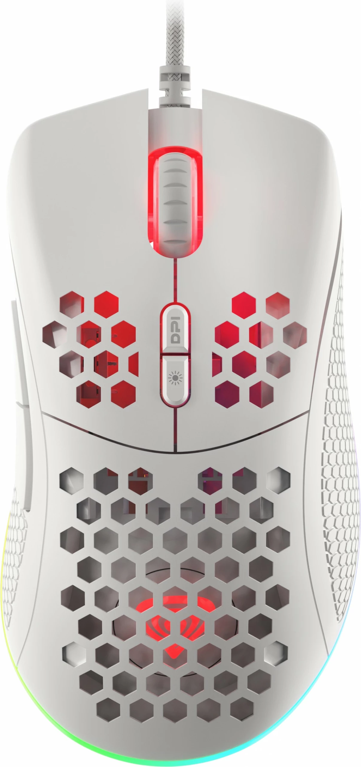 Maus gaming Genesis Krypton 555, 8000 DPI, 7 butona, RGB, i bardhë