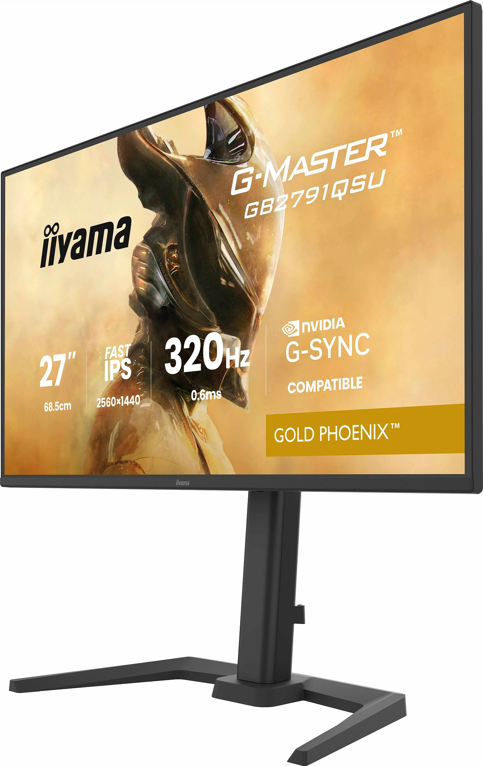 Monitor gaming iiyama G-MASTER Gold Phoenix GB2791QSU-B1, 27", Fast IPS, QHD 2560x1440, 320Hz, i zi mat