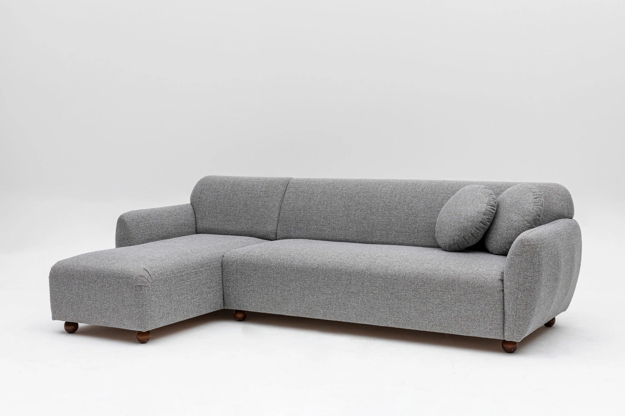 Kënd-sofë Atelier del Sofa, model Eddy Corner (CHL-3R), ngjyrë gri e çelët