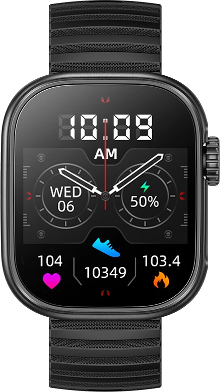 Smartwatch Aiwa SW-A700 2.01\" ekran, Bluetooth thirrje, IP67, 300mAh, e zezë, set me kabllo karikimi magnetik