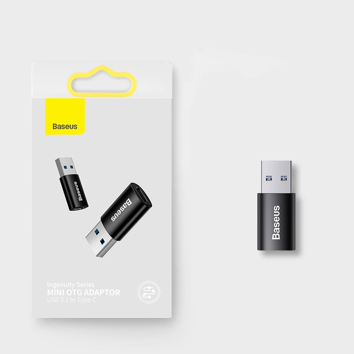 Adapter USB 3.1 OTG Baseus Ingenuity Series, USB-A në USB-C, i zi