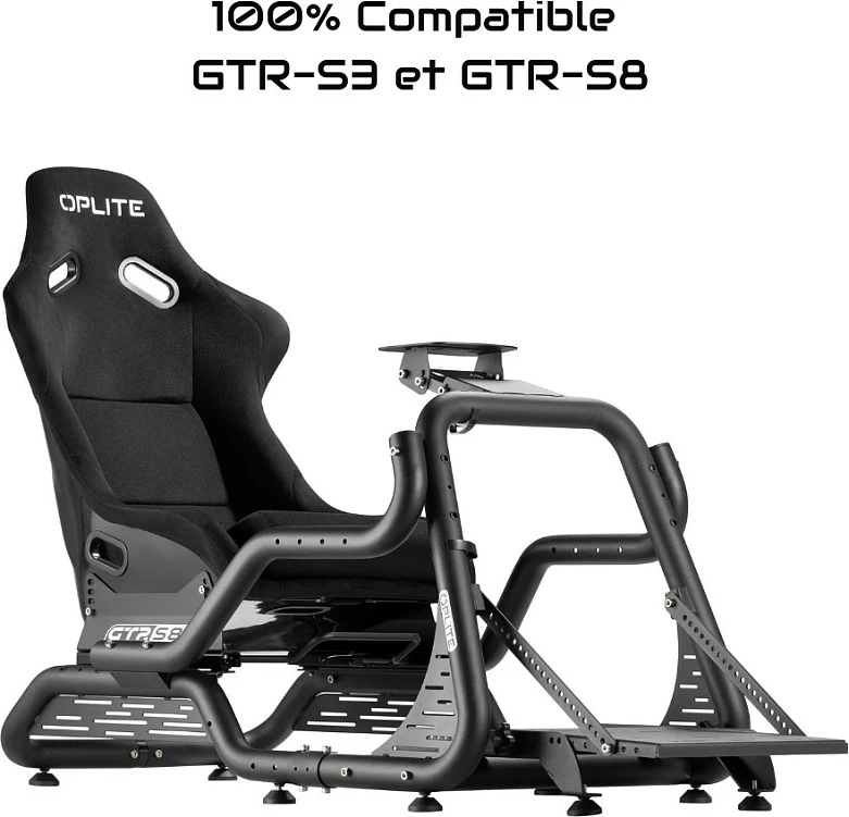 Kit mbajtëse flight sim Oplite GTR S3/S8 Full Force, kompatibil me Thrustmaster HOTAS dhe Logitech/Saitek, i zi