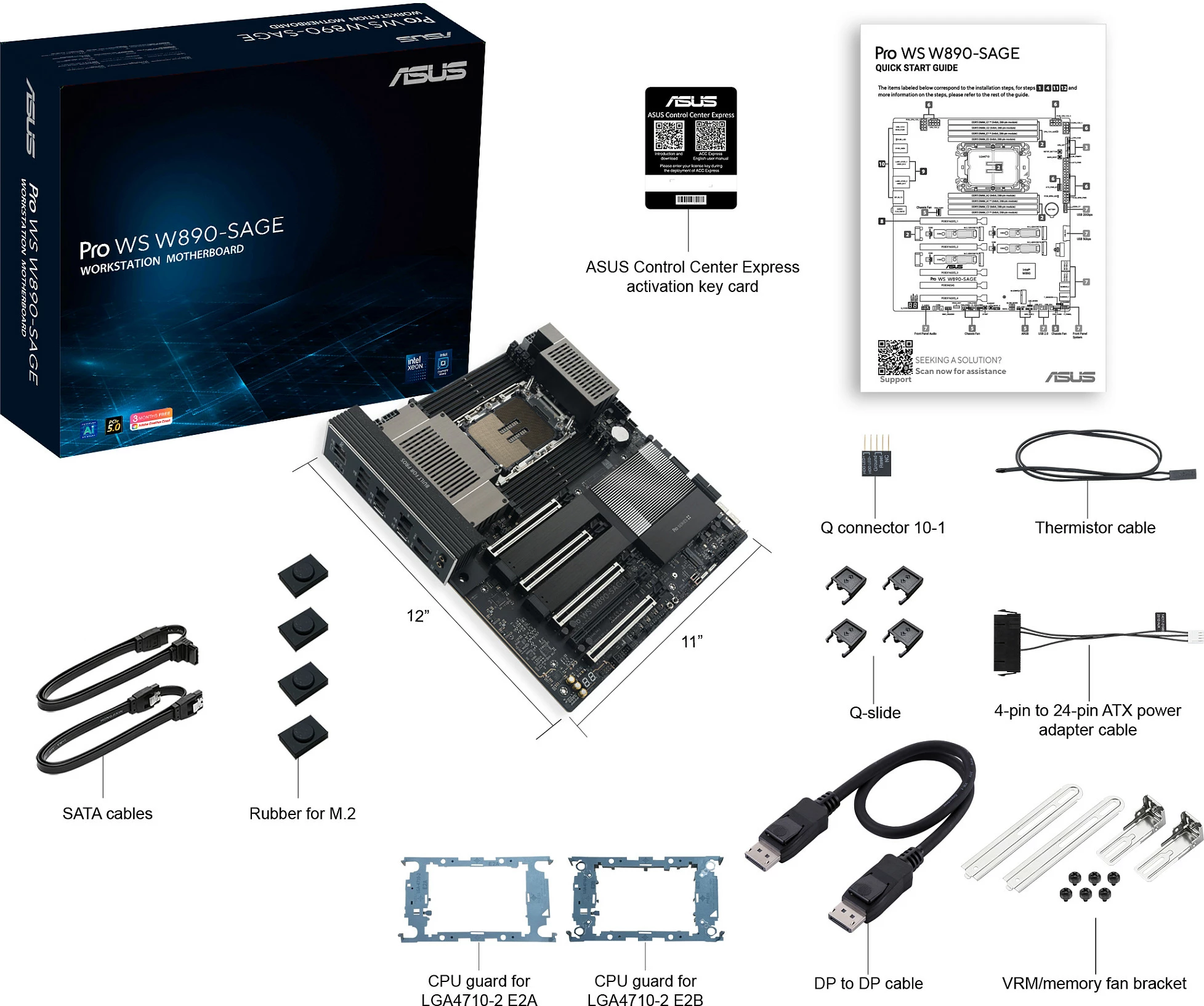 Pllakë amë ASUS Pro WS W890-SAGE, LGA 4710-2, DDR5 ECC, PCIe 5.0