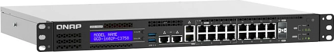 Switch QNAP QGD-1602P, 16x Gigabit RJ-45, 8x 2.5GbE, mbështetje 10G, 1U Rack