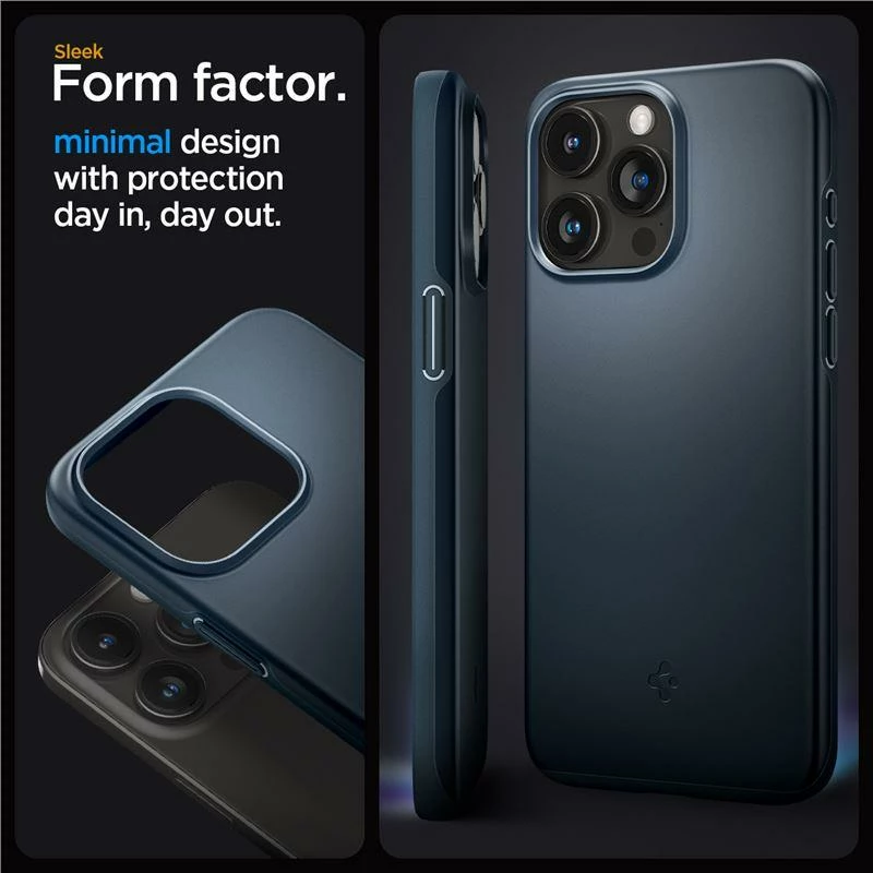 Mbështjellës Spigen Thin Fit për iPhone 15 Pro Max, Black Metal