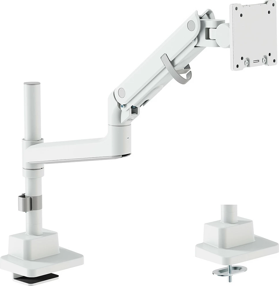 Mbajtës monitori Digitus Single Monitor Mount, 57", 27 kg, VESA 75x75/100x100, Clamp, i bardhë