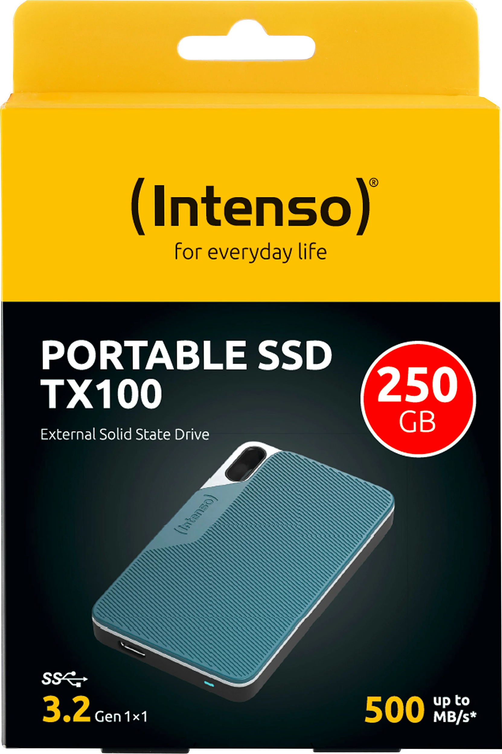 SSD Intenso TX100, 250GB, USB Type-C, 3.2 Gen 1, Blue, Grey