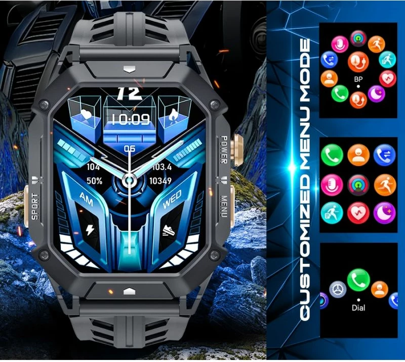 Smartwatch për meshkuj Rubicon, e zezë