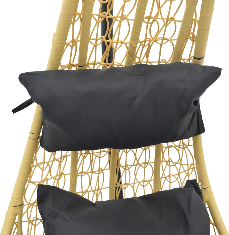 Karrige varëse për kopsht Soleil, ngjyrë natyrale dhe metal i zi, 103x83x200cm