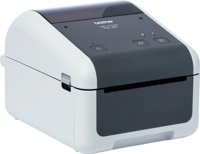 Printer etiketa Brother TD-4210D, termik direkt, gri, bardhë