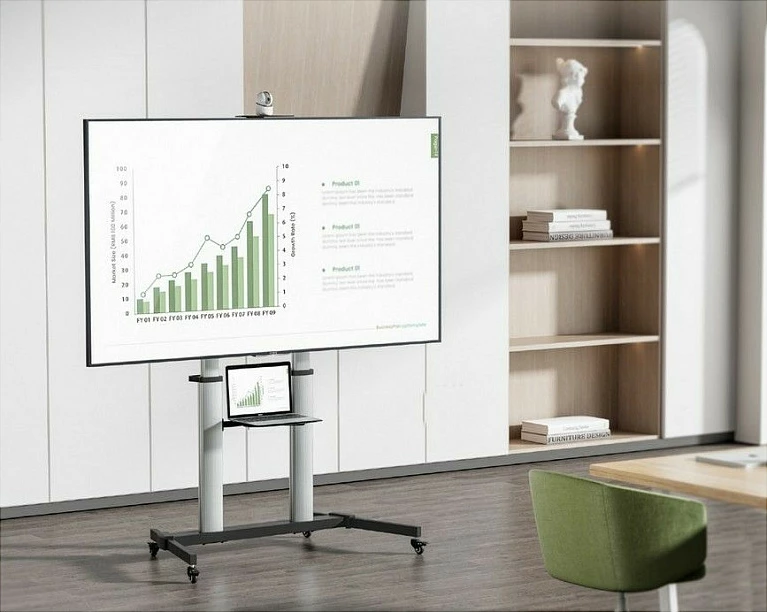 Karrocë për TV EQUIP 650631, mbajtëse dyshemeje me rrota, 60"-100", VESA 1000x600, 100 kg, e zezë