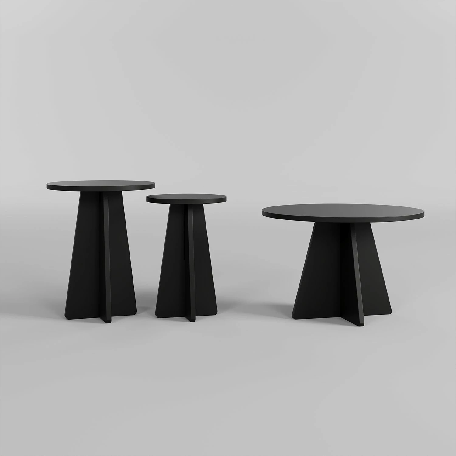 Set tavolinash kafeje Hanah Home, Mushroom 2, e zezë