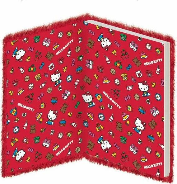 Bllok shënimesh Pyramid Hello Kitty A5, kapak i fortë plush, e kuqe
