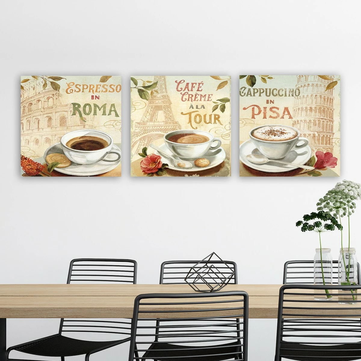 Set pikturash dekorative në kanavacë, 3 copë, Wallity, drprc9017