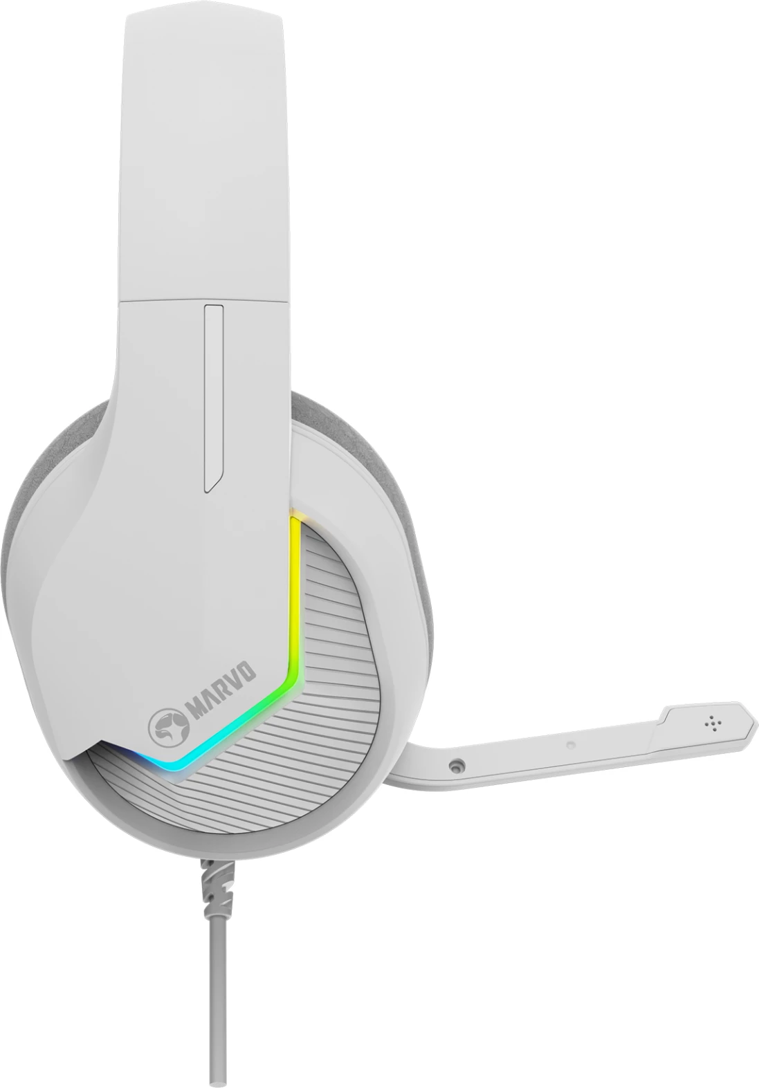 Kufje Marvo H8618 me mikrofon, RGB, me kabllo (USB/3.5 mm), të bardha
