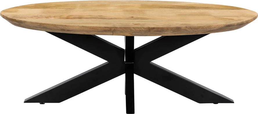 Tavolinë kafeje Skorpio, dru arre, këmbë metalike të zeza, 120x60x45cm