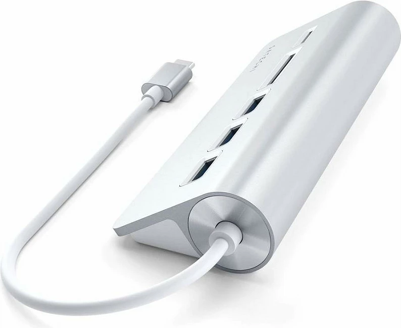 USB Hub USB-C Satechi Type-C Aluminum ST-TCHCRS, 3x USB 3.0, SD/microSD, argjend