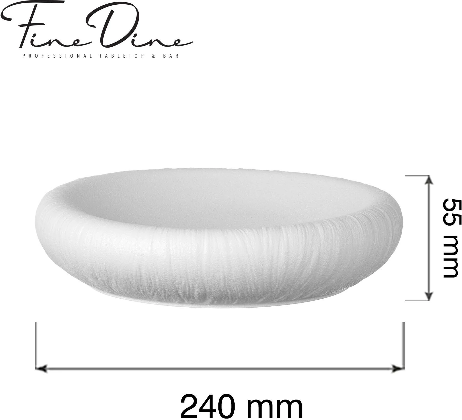Pjatë prezantimi artistike Fine Dine Fiord 240x55 mm, e bardhë, set 3 copë