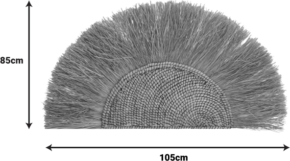 Dekor muri prej bari dhe abaka, ngjyrë natyrale, 85x105x10 cm
