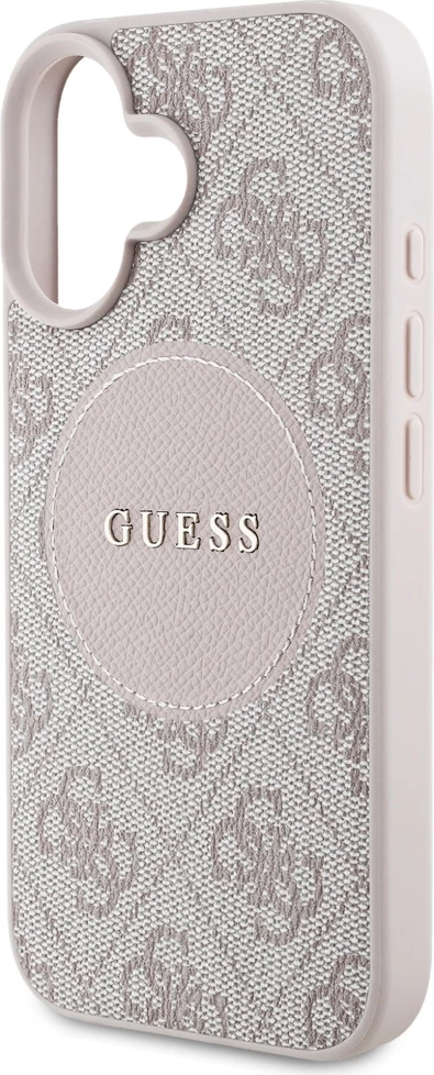 Mbështjellës Guess 4G Circle Classic Logo MagSafe për iPhone 16, Rozë