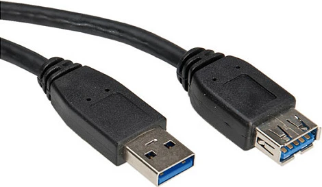 Kabllo USB ROLINE A-A 1.8m, USB 3.2 Gen 1, mashkull/femër, e zezë