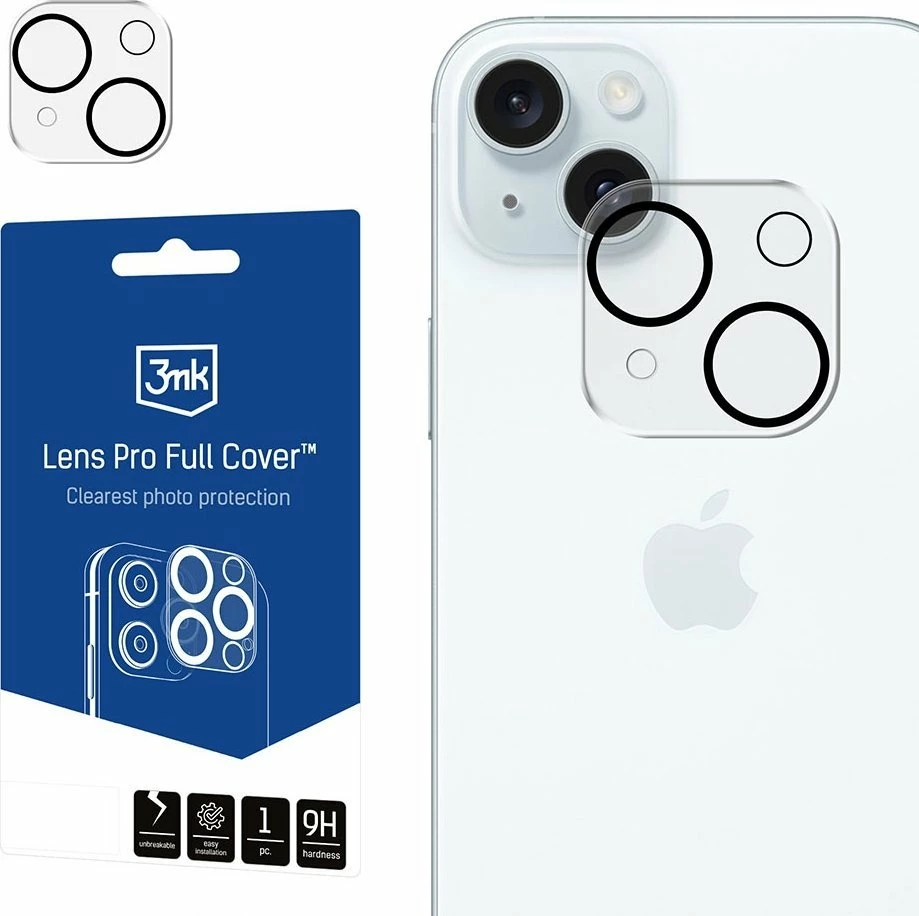 Xham i kalitur për kamerë 3MK Lens Pro Full Cover për Apple iPhone 15/15 Plus, mat, 1 copë
