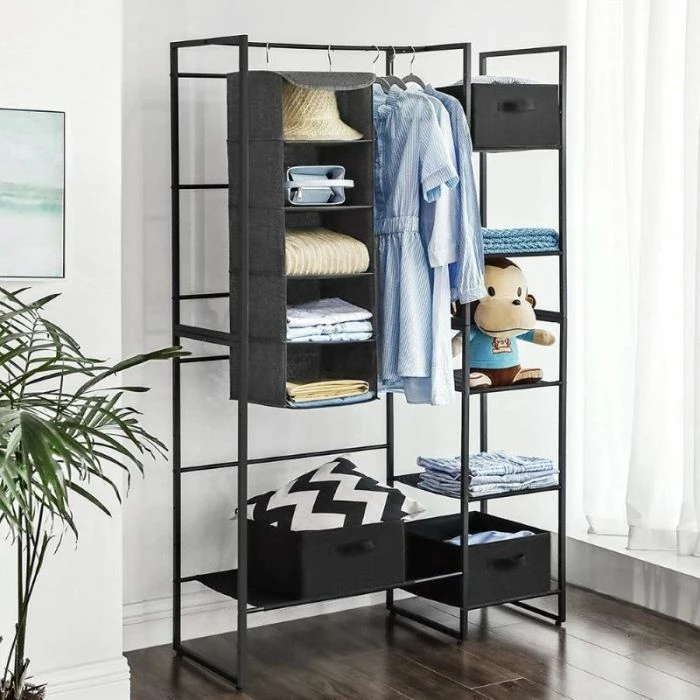 Organizator garderobe me varje SONGMICS RYCH06G 5 ndarje 30×30×90 cm, gri
