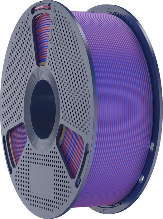 Filament për printim 3D Sunlu PLA+ Silk Dual Color PLA+ Silk DC R Blu, kuqe-blu