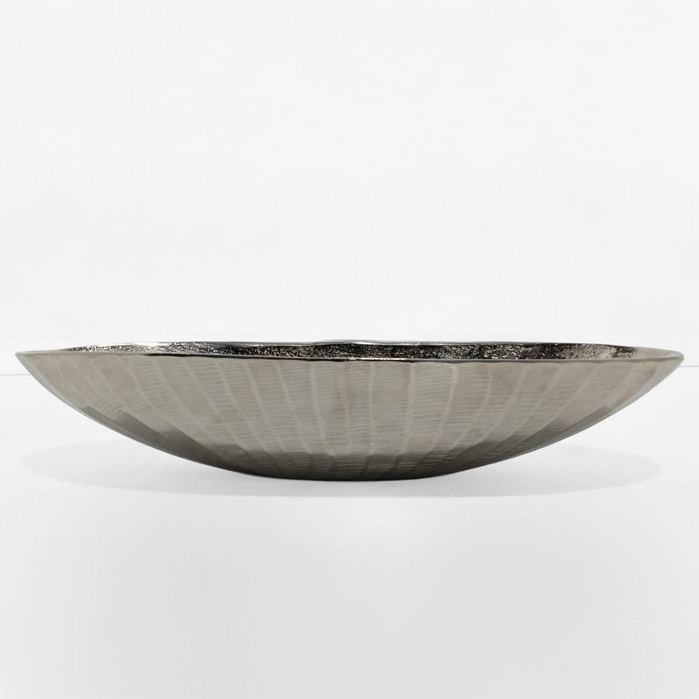 Enë dekorative CIOTO, alumin, ngjyrë argjendi, 37x15x8 cm