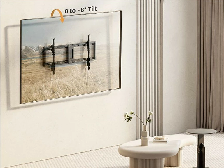 Mbajtëse muri TV EQUIP, 43-95", VESA 800x400, Tilt, Slim, 75 kg, e zezë