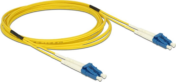 Kabllo fiber optike DeLOCK LC-LC OS2, 3 m, single-mode, LSZH, e verdhë
