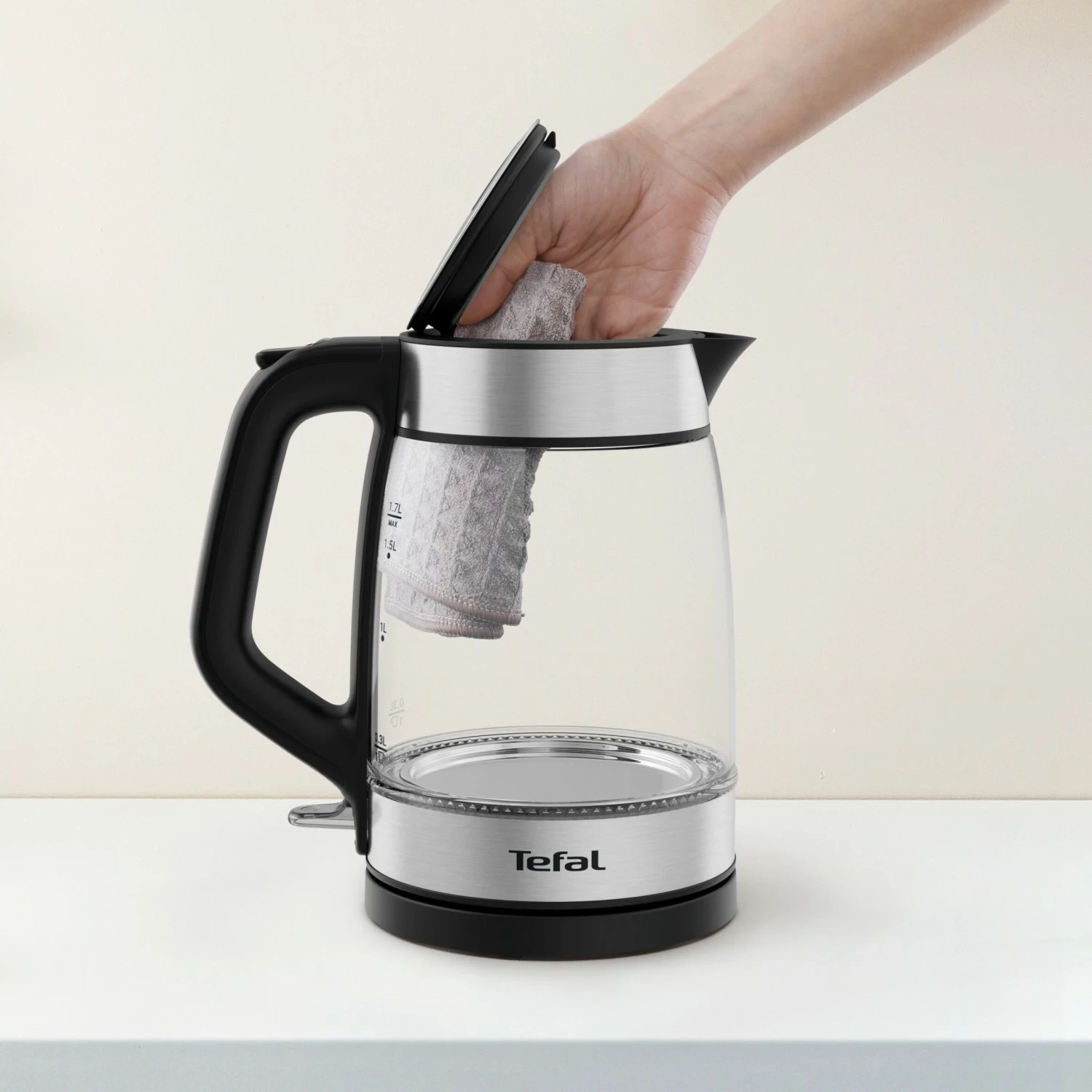 Çajnik elektrik Tefal KI605830, 1.7L, xham, argjendtë