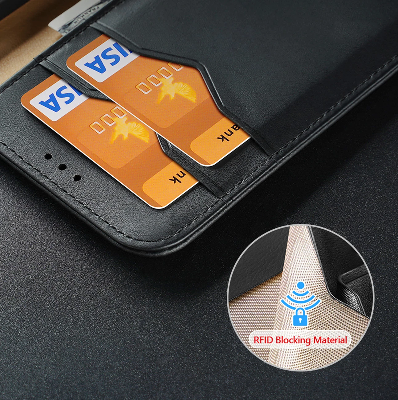 Mbështjellës Dux Ducis Hivo për Samsung Galaxy S23+, me kapak, portofol, bllokim RFID, kafe