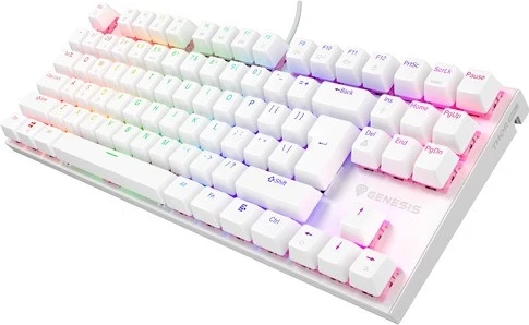 Tastierë mekanike Genesis Thor 303 TKL RGB, Outemu Peach Silent, e bardhë