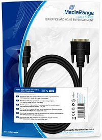 Kabllo lidhëse MediaRange HDMI në DVI-D (18+1), 2 m, gold-plated, e zezë