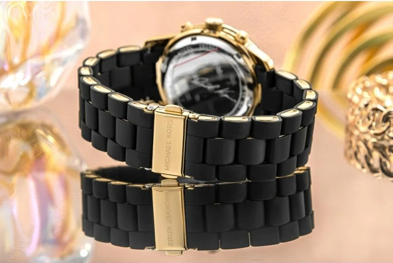 Orë dore për femra Michael Kors, e zezë dhe e artë