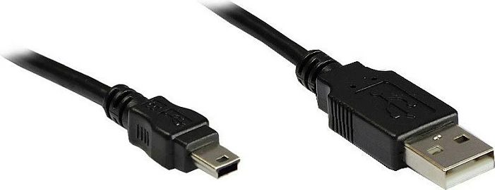 Kabllo USB GoodConnections, USB-A në Mini-USB B 5-pin, 5 m, USB 2.0, e zezë