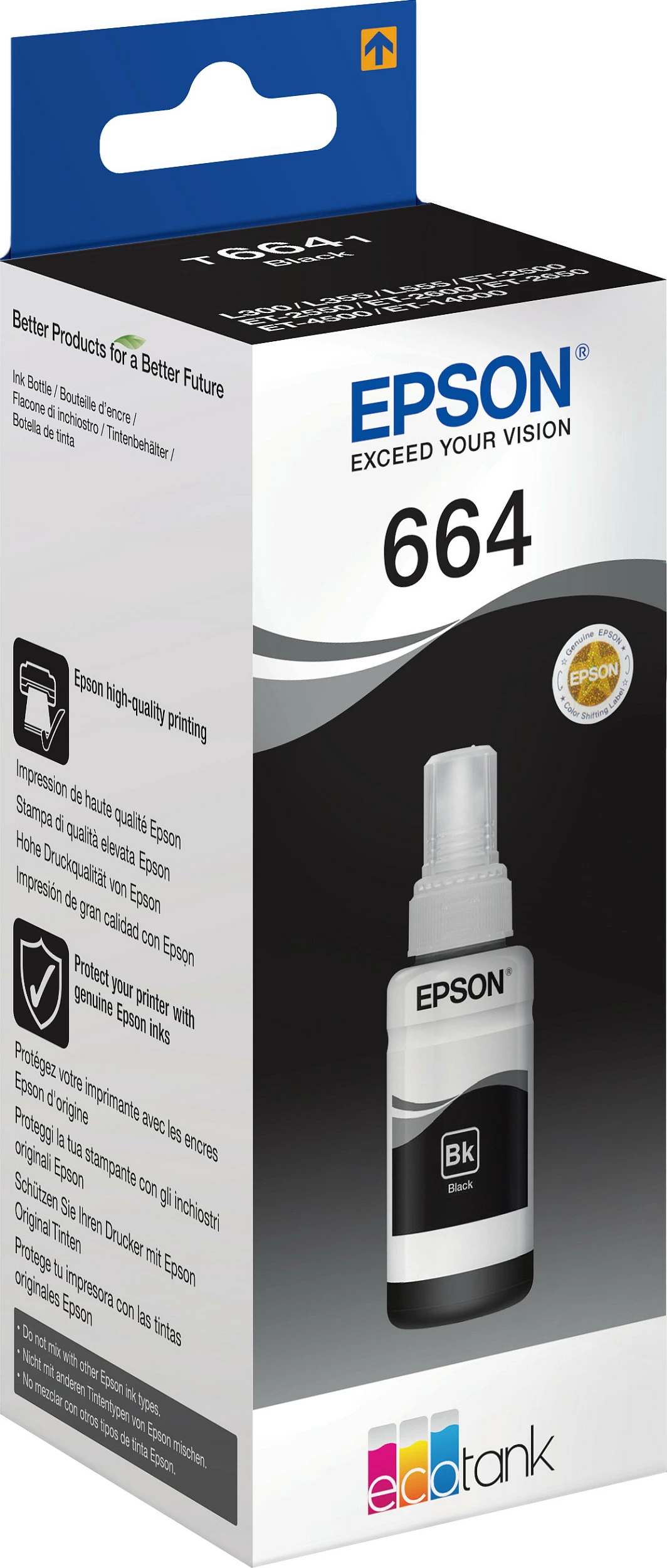 Shishe boje e zezë Epson 664 Ecotank, 70 ml, Gri